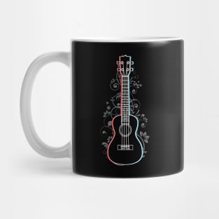 Ukulele 3D Outline Flowering Vines Mug